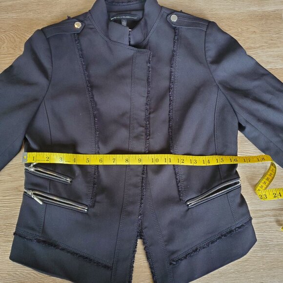 White House Black Market Black Moto Jacket with Zipper Detail - Picture 6 of 9